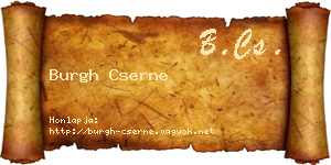 Burgh Cserne névjegykártya